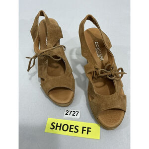 Womans Cordani Calzature 41 (10) Tan Suede Open Toe Sling Back Wedge Sandals